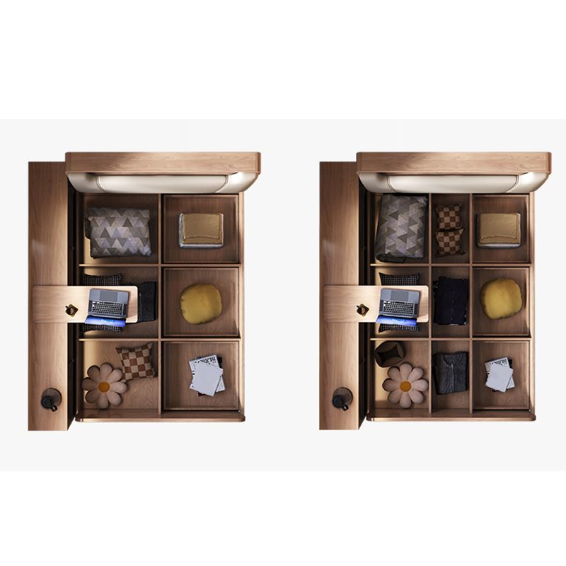 Contemporary Standard Bed Wood Upholstered Headboard Panel Bed