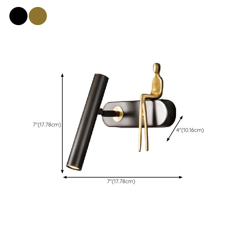 Copper Wall Lamp Modern Style Wall Mount Lamp with Metal Shade for Bedroom