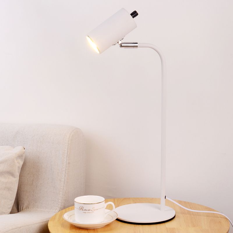 Lampe de table de cylindre moderne métal 1 lampes à table légère pour l'étude
