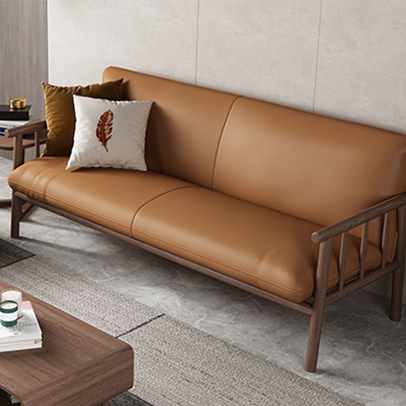 Modern Faux Leather Modern Sofa Square Arm 29 "W  Tight Back Sofa