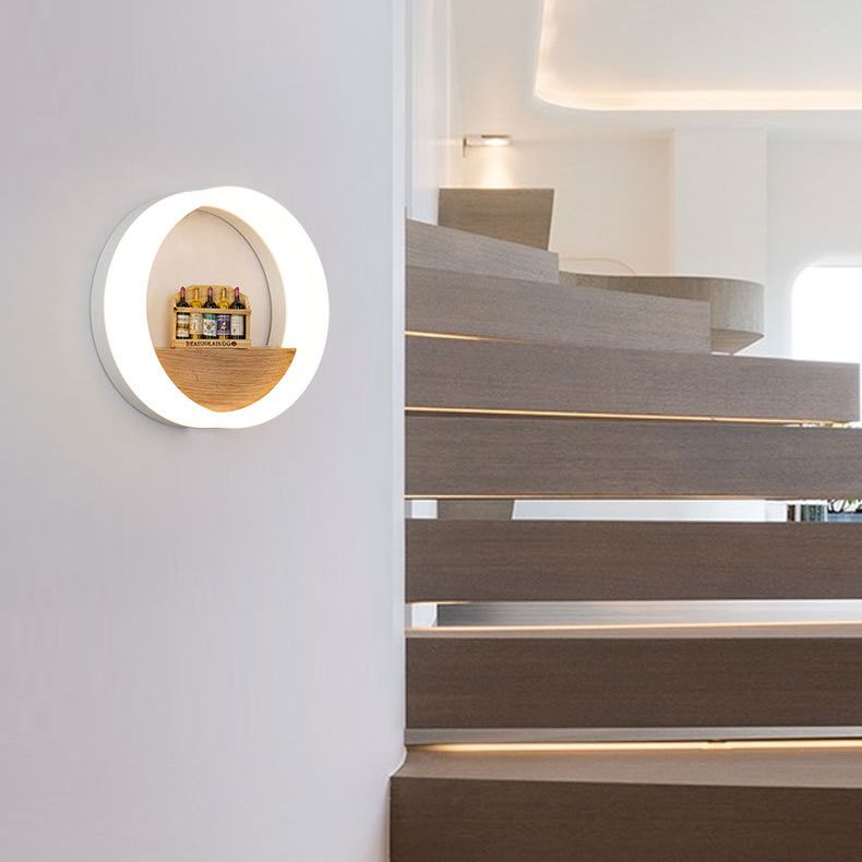 Acrylcirkel wandlamp Licht Licht Simplicity Stijl LED -wand SCONCE -verlichting in het wit