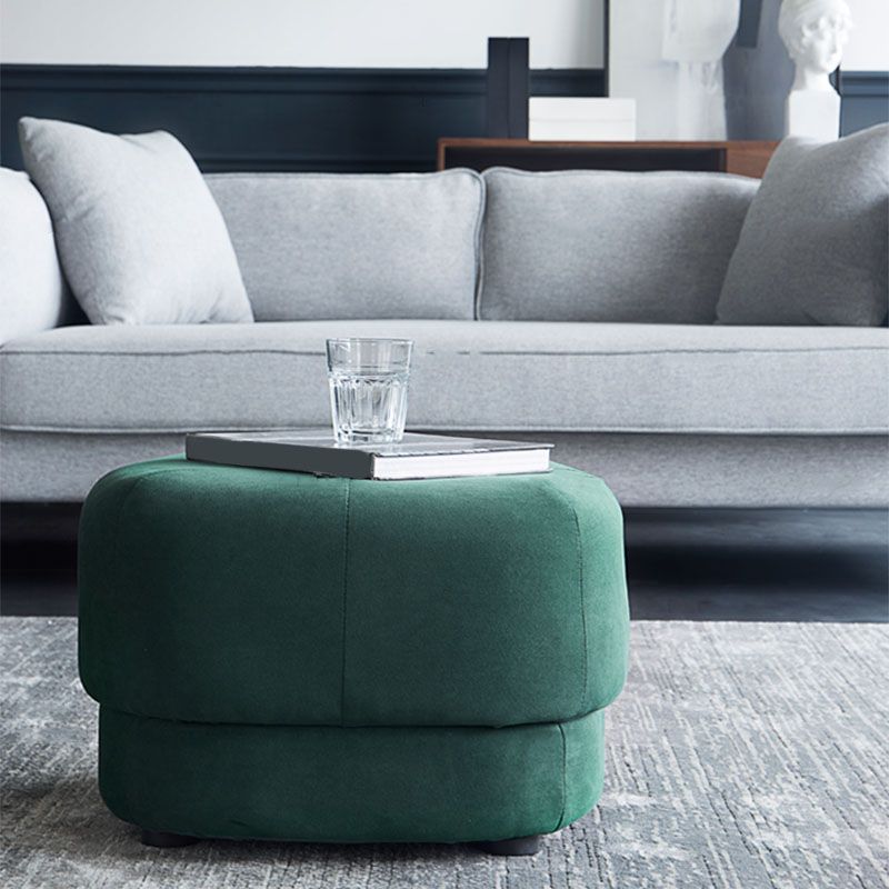 Modern Ottoman Velvet Upholstered Fade Resistant Solid Color Square Ottoman