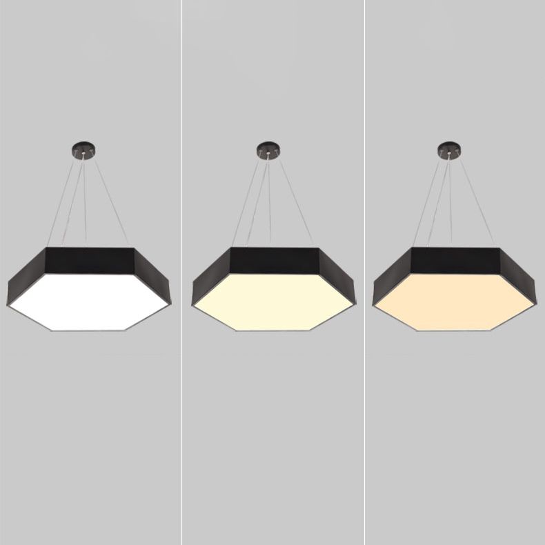 Lampe à la simplicité noire avec des luminaires d'éclairage de pendentif à LED à l'ombre acrylique
