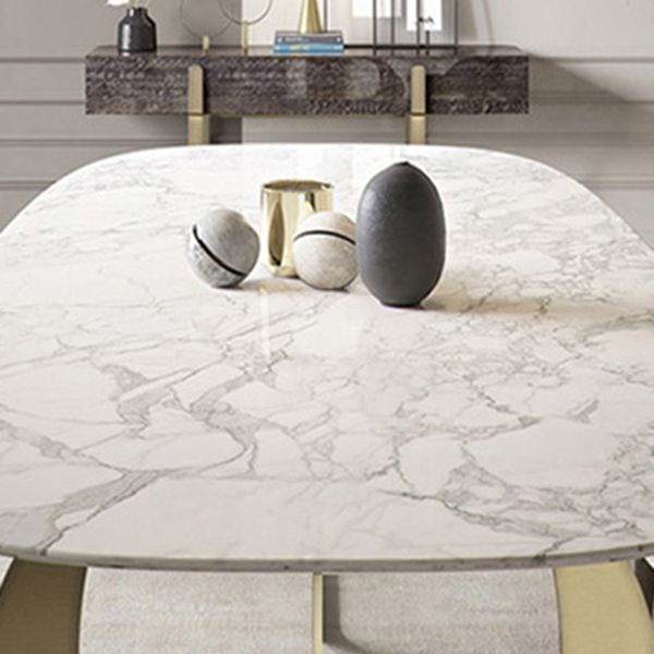 Mesa de comedor de rectángulo de lujo tradicional mesa de acero inoxidable para interiores