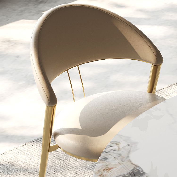 Upholstered Side Chair Nordic Style Open Back Armless Chair in Grey