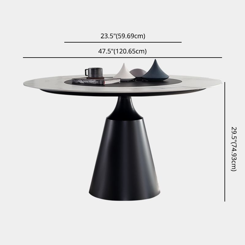 Juego de comedor de forma redonda de estilo moderno muebles de mesa de comedor de piedra sinterizada para restaurante