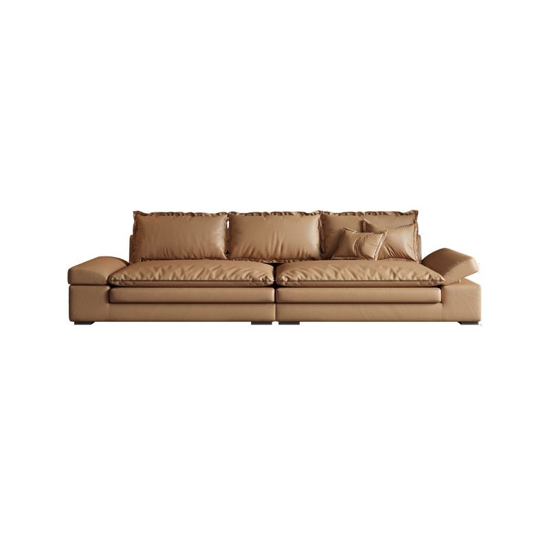 Contemporary Dark Brown Cushions Standard Square Arm Seating