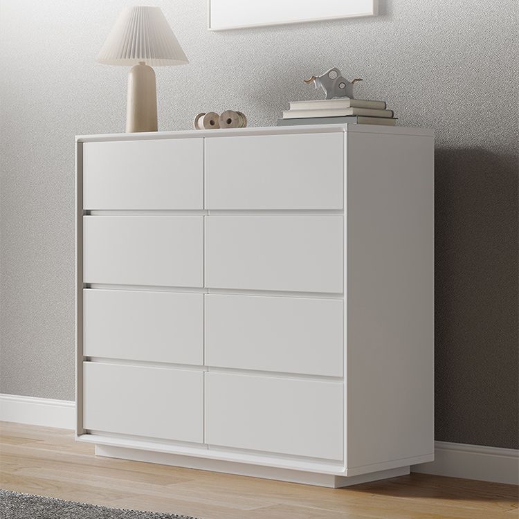 Modern Storage Chest Wooden White/Gray Storage Chest Dresser with Drawers