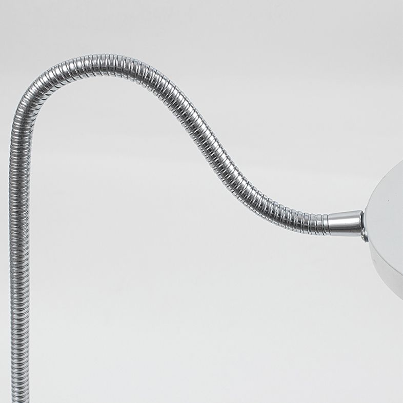 Linear Night Table Lamp Modern Style Metal Single Light Table Light in Silver