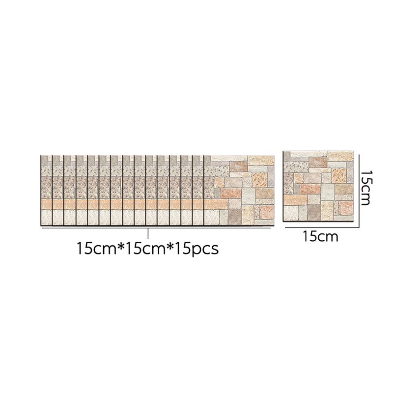 Removable Brick Wallpaper Panels 7.2-sq ft Industrial Wall Decor for Living Room, Brown