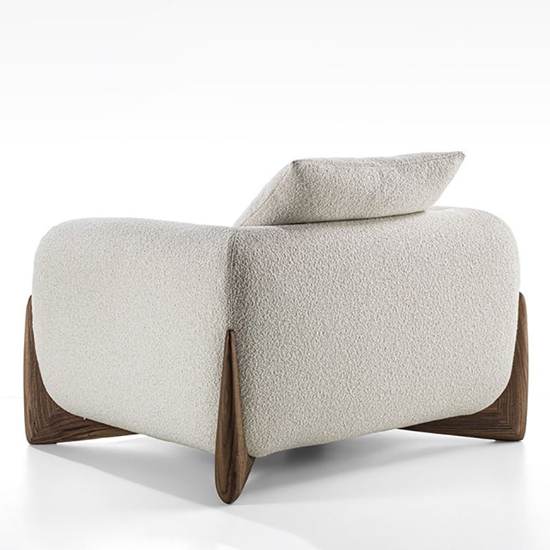 Contemporary Living Room Brown Sofa Round Arm Pillows Seating