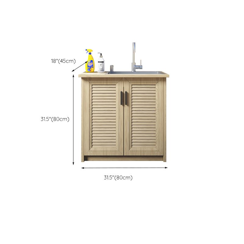 Contemporary Metal Cabinet 31.49" Tall Accent Cabinet with Door
