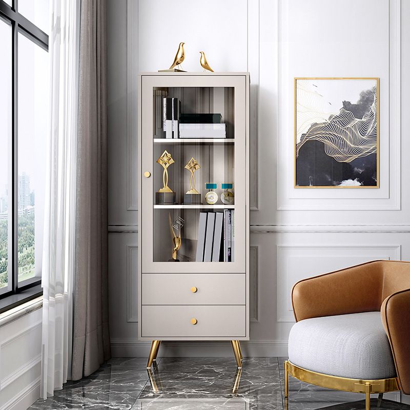 23.62" Wide Wood And Metal 1 - Door Accent Cabinet, 2 - Drawer Accent Cabinet - Wood