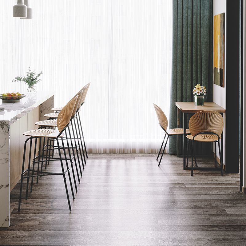 Industrial Full Back Counter Stool Armless Stackable Bar Chair with Metal Legs