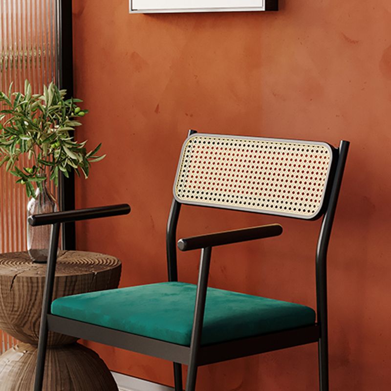 Velvet Armless Dining Chairs Industrial Indoor Open Back Chair