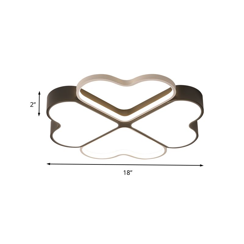 Clover Deckeneinbauleuchte, moderne schwarze LED-Einbauleuchte aus Metall für Schlafzimmer mit warmem/weißem Licht