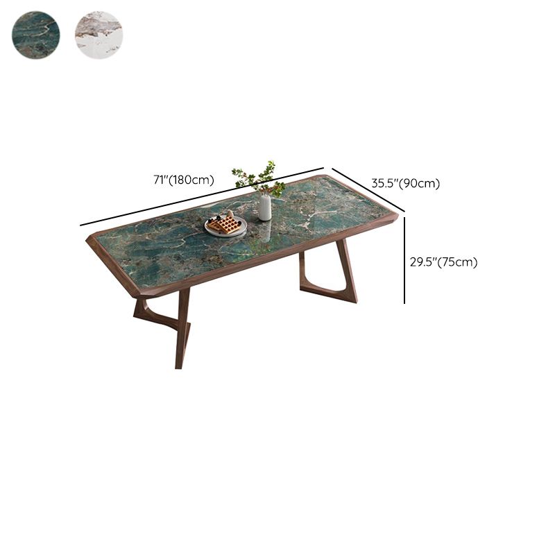 Stone Dining Set with Wooden Frame 1/4/5/7 Pcs Contemporary Dinette Set