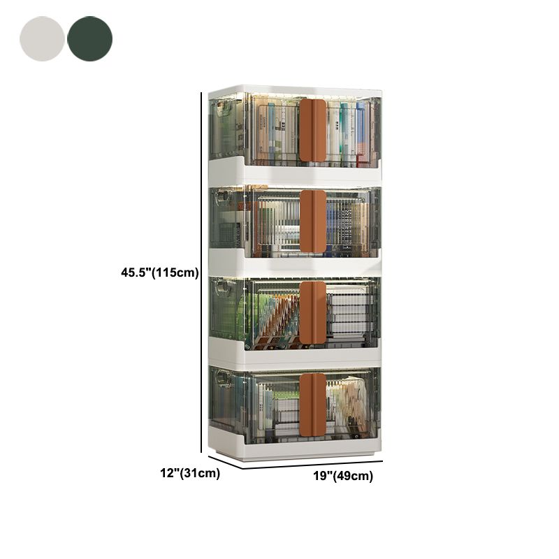 Urban Plastic/Acrylic Shelf Bookcase Folding Bookshelf with Doors