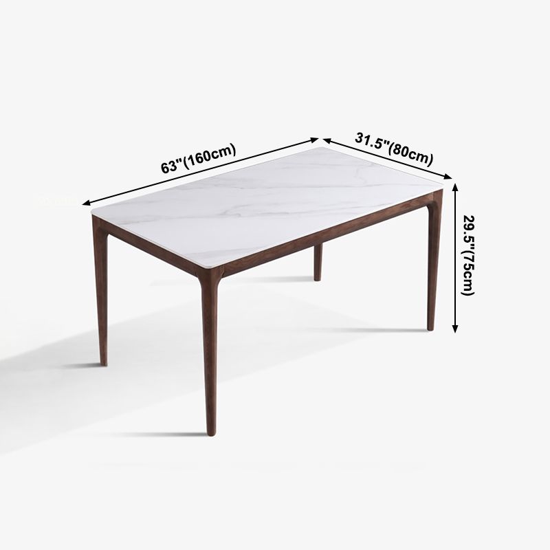 Mesa de comedor rectangular estilo mediados de siglo, colección de comedor de piedra para interior