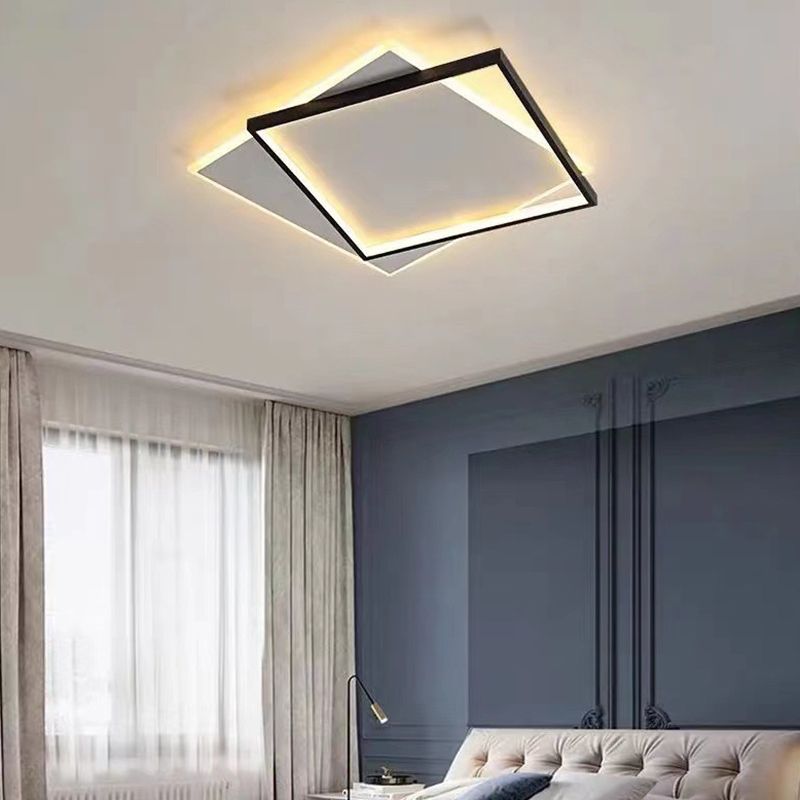 Black and White Geometric Surface Mounted LED Ceiling Light Nordic Acrylic Flush Light for Study Room