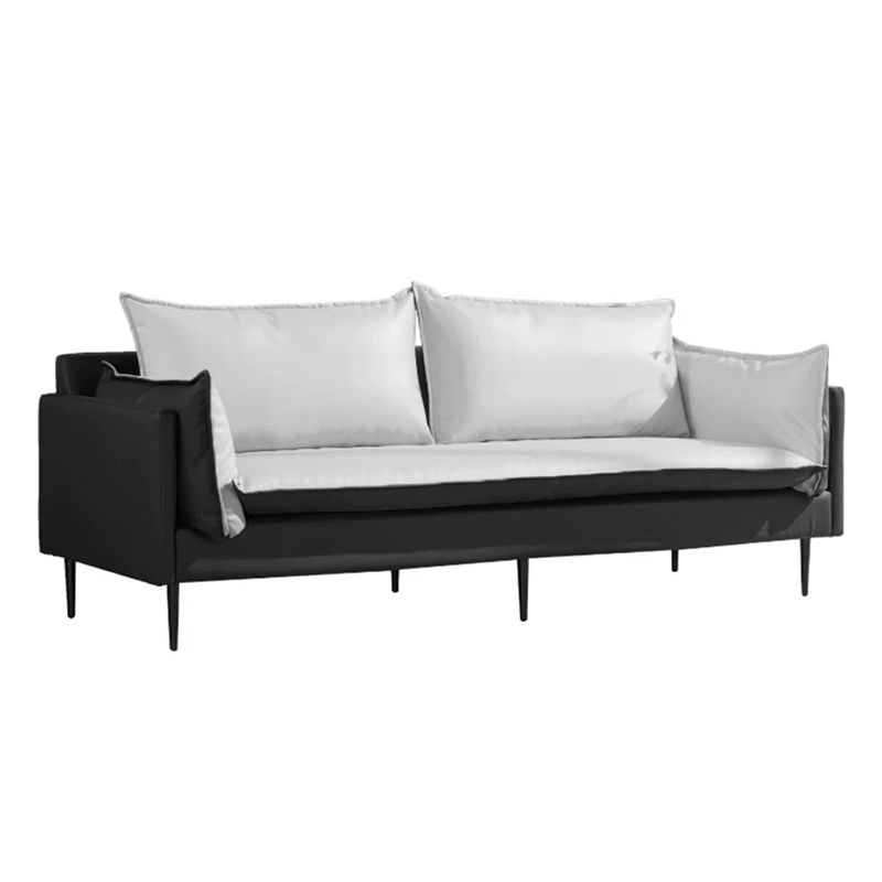 Moderner Stil quadratischer Armlehre Schwamm Kissen Kissen tragen resistente Napa -Ledersofa