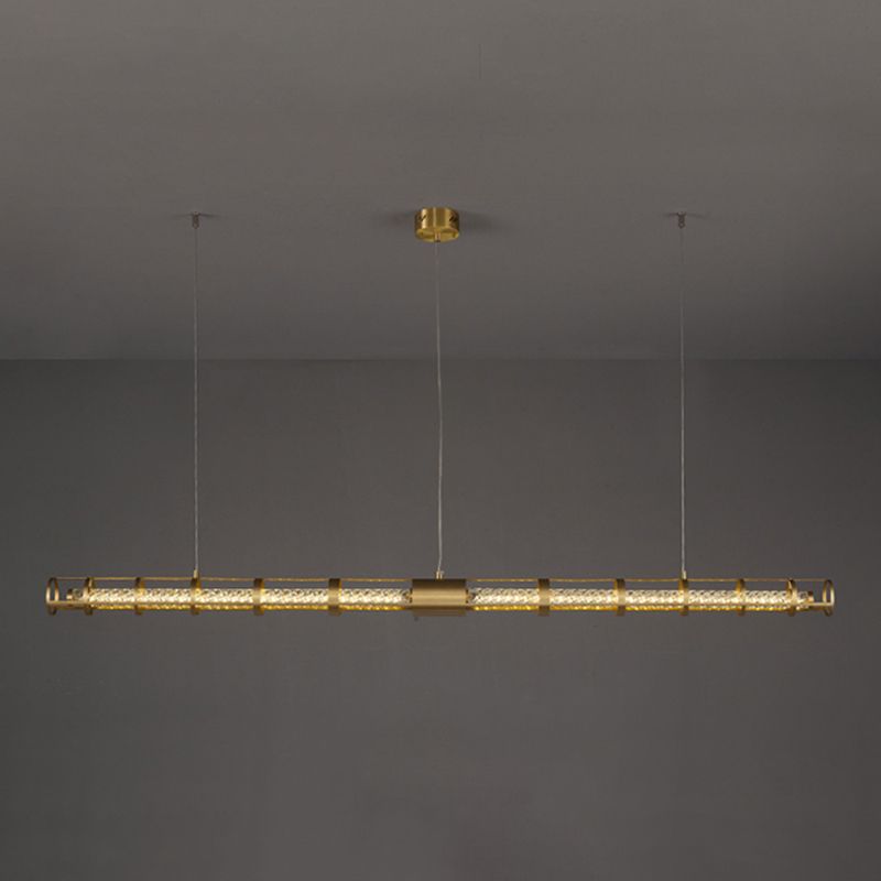 Modern Dining Chandelier Pendant Dining Room Long Strip Crystal Hanging Lamp