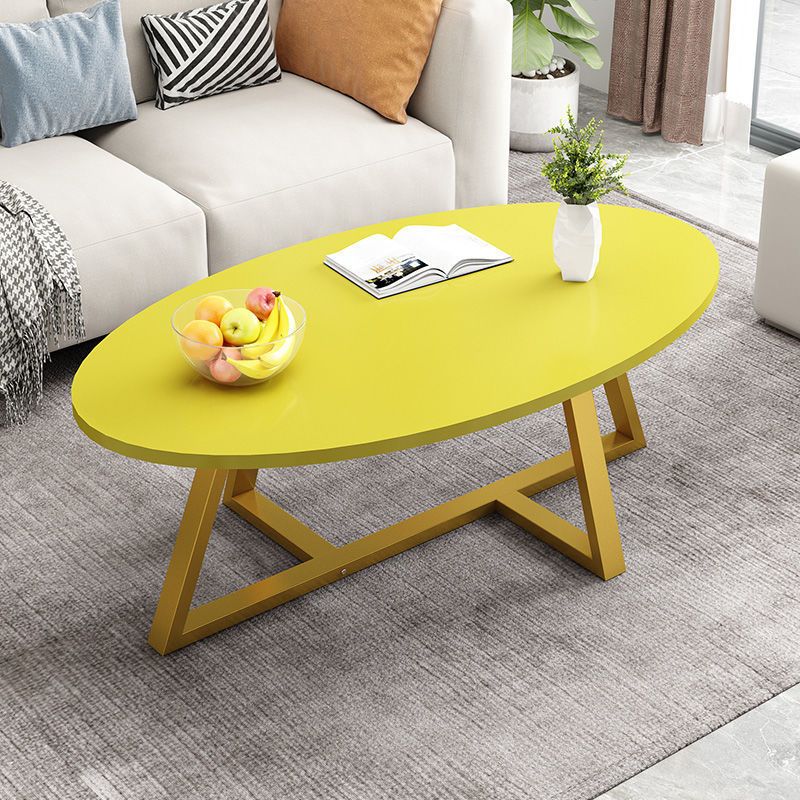 Glass Open Shelf Cocktail Table Oval Minimalist Modern Coffee Table