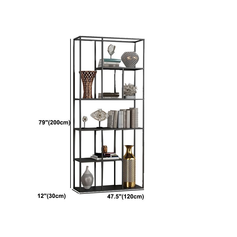 Metal Standard Bookcase Contemporary Style Open Back Bookshelf for Home Office