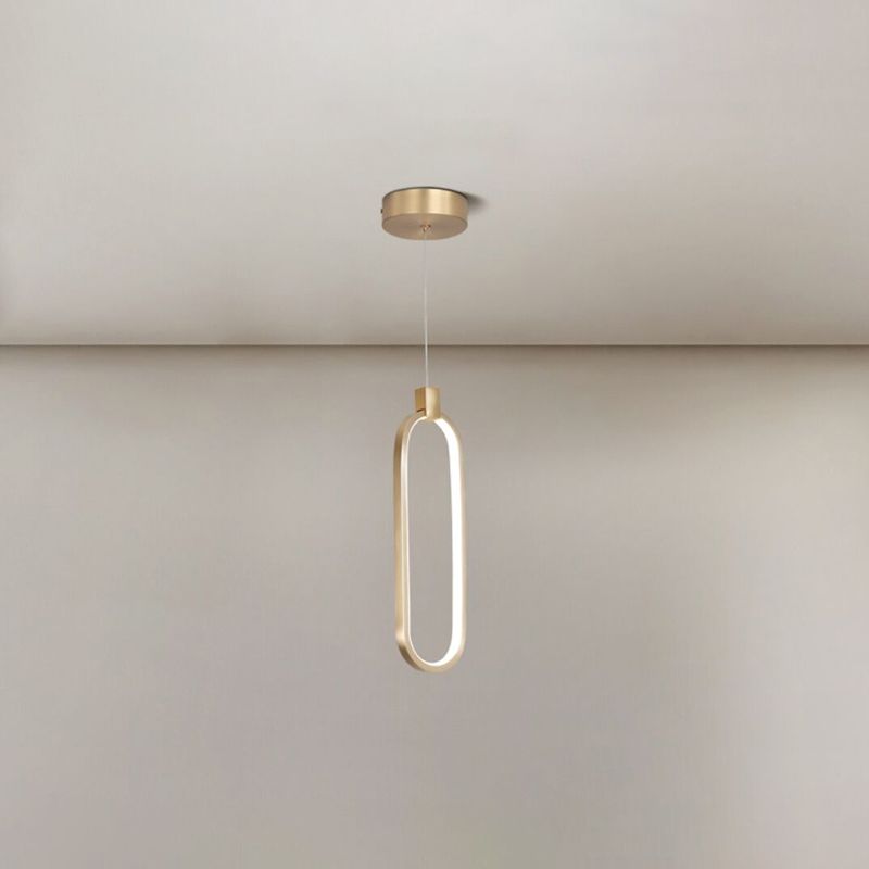 Gold linéaire suspendu luminaire simplicité LED PENDANT METAL LEAU POUR CHAMBRE