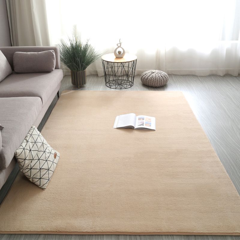 Simplicity Plain Area Rug Comfort Rug Polyester Anti-Slip Carpet for Home Decor
