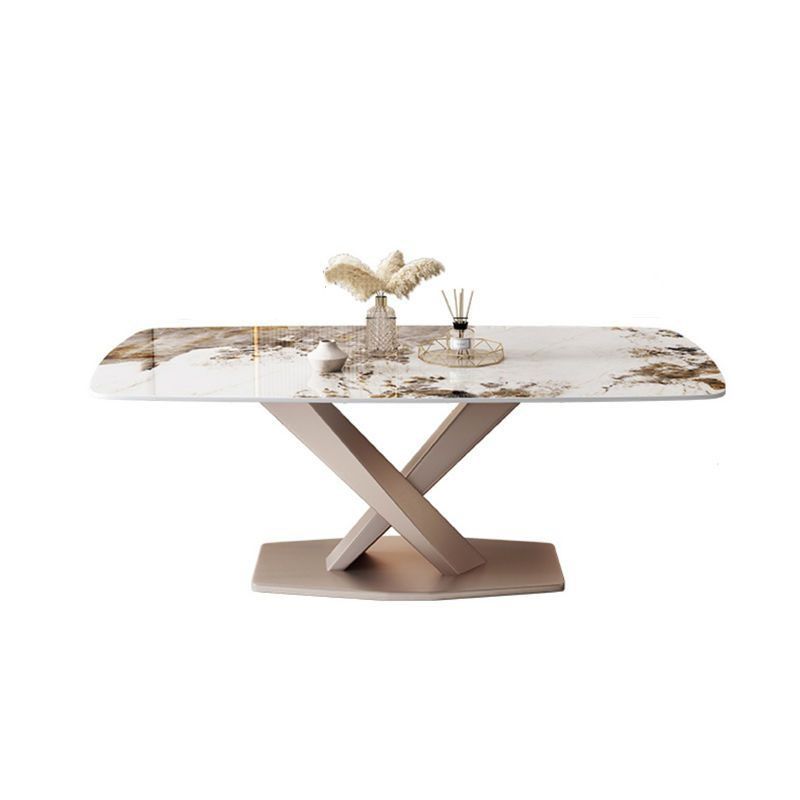 Modern Dining Set 1/5/7 Pcs Sintered Stone Top Table with Dining Upholstered Chairs