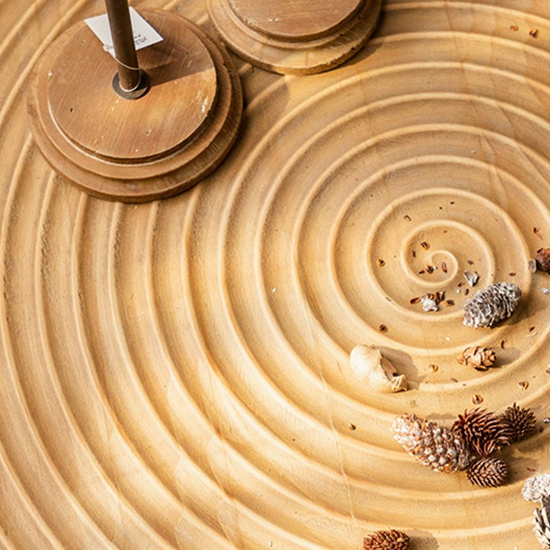Scandinavian Solid Wood Cocktail Coffee Metal Round Coffee Table