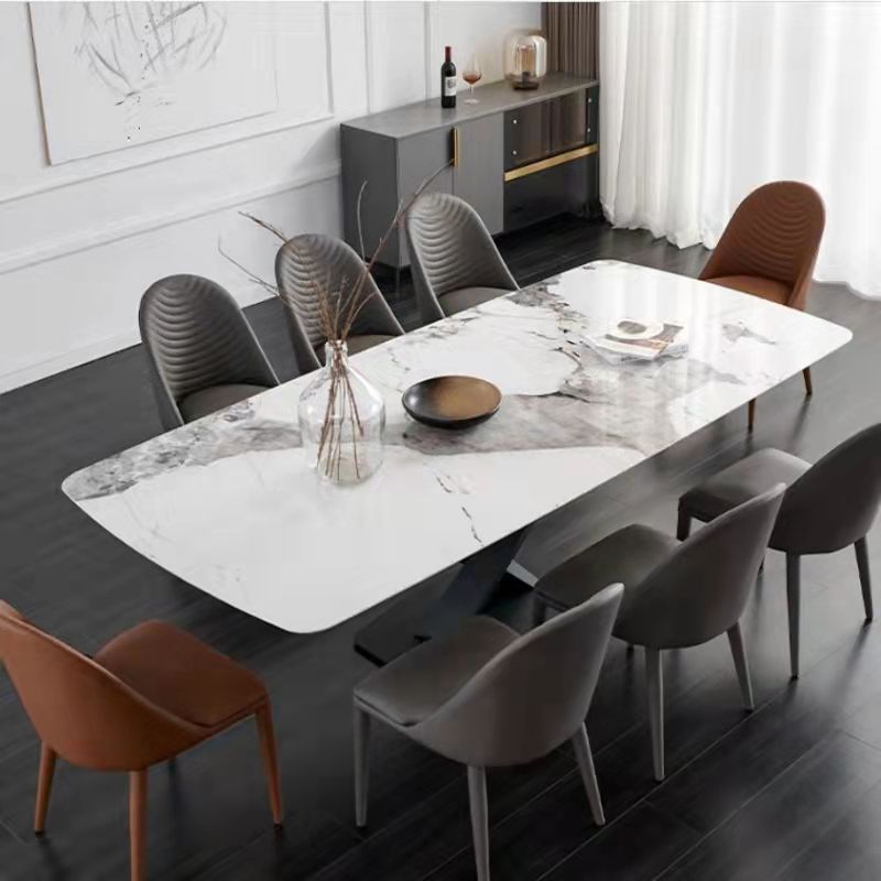 Contemporary Metal Dining Room Chairs Upholstered Armless Dining Chairs for Home Use