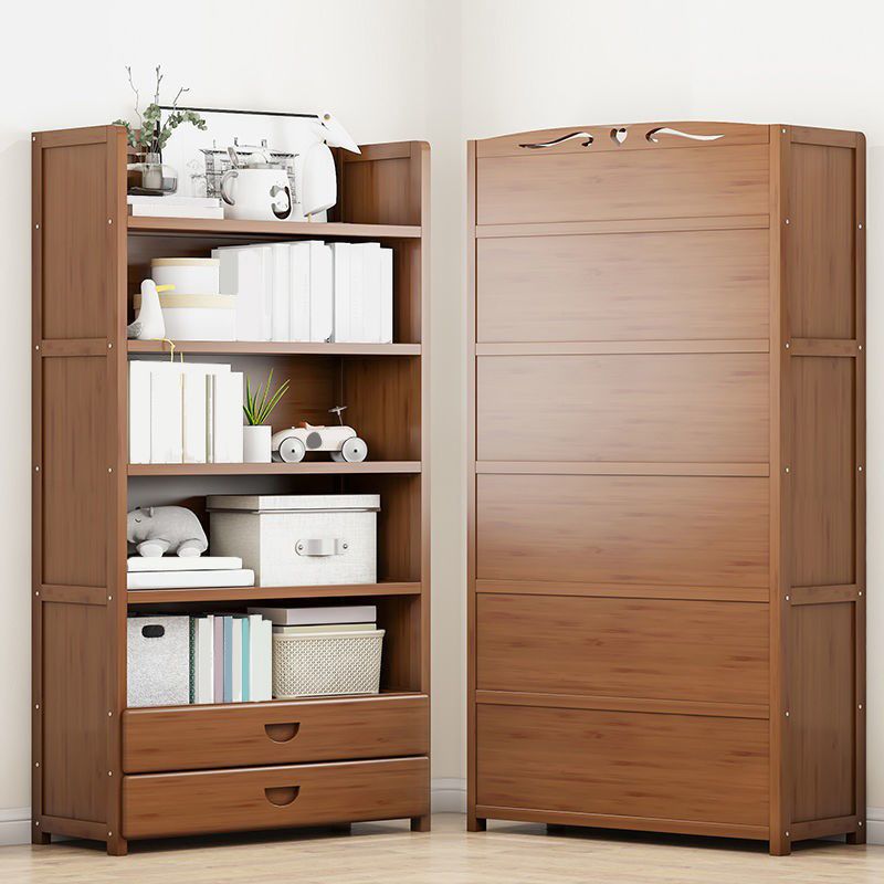 Contemporary Closed Back Bookcase Standard Engineered Wood Bookshelf