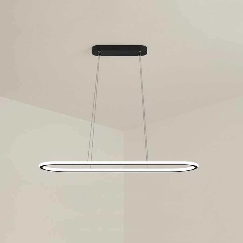 Simple Modern Nordic Style LED Hanging Island Pendant Light for Dining Room Office