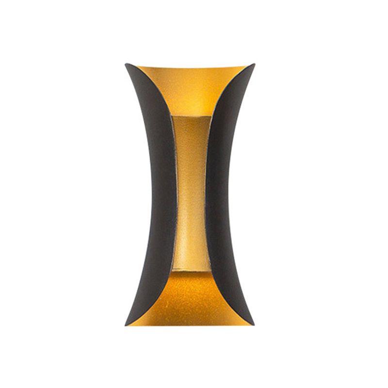 Lampada montata a parete in stile moderno a parete a muro 2 luci di luce in alluminio in nero in nero e oro