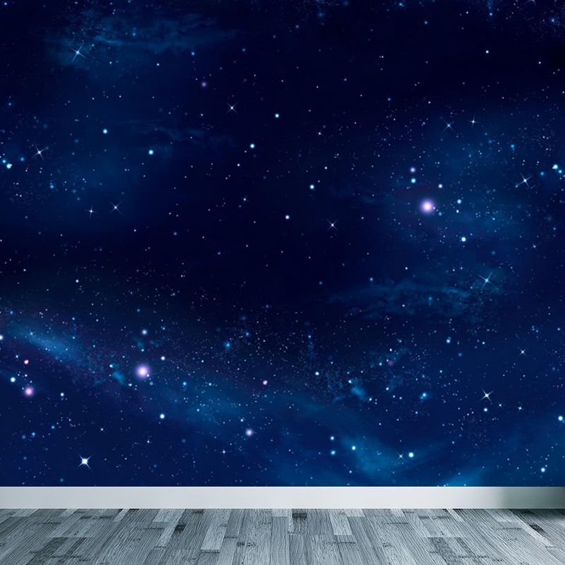 Large Starry Sky Wall Mural Waterproof Modern Living Room Wall Decor in Dark Color
