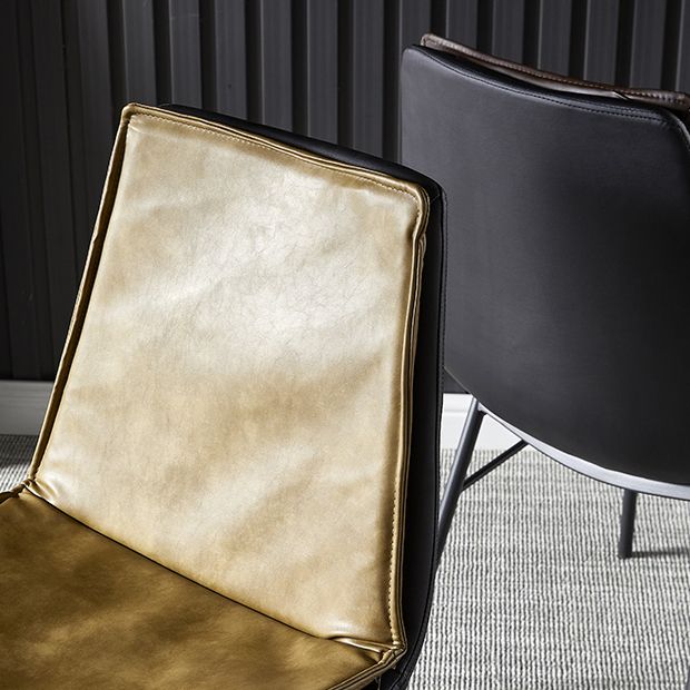 Sillas de comedor de cuero de estilo industrial, sillas laterales sin brazos con respaldo sólido para cocina