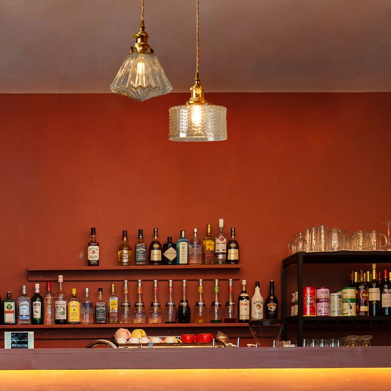 Indoor Single Light Hanging Light, Minimalist Clear Glass Pendant Light