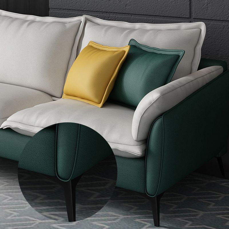 Modern 34.25" H Faux Leather Pillow Top Arm Sofa for Living Room