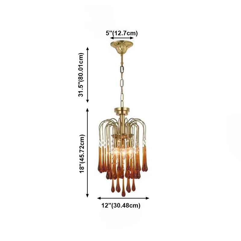 American Metal Chandelier Brown Brawn Tecrid Hasped Hanging Light for Bedroom