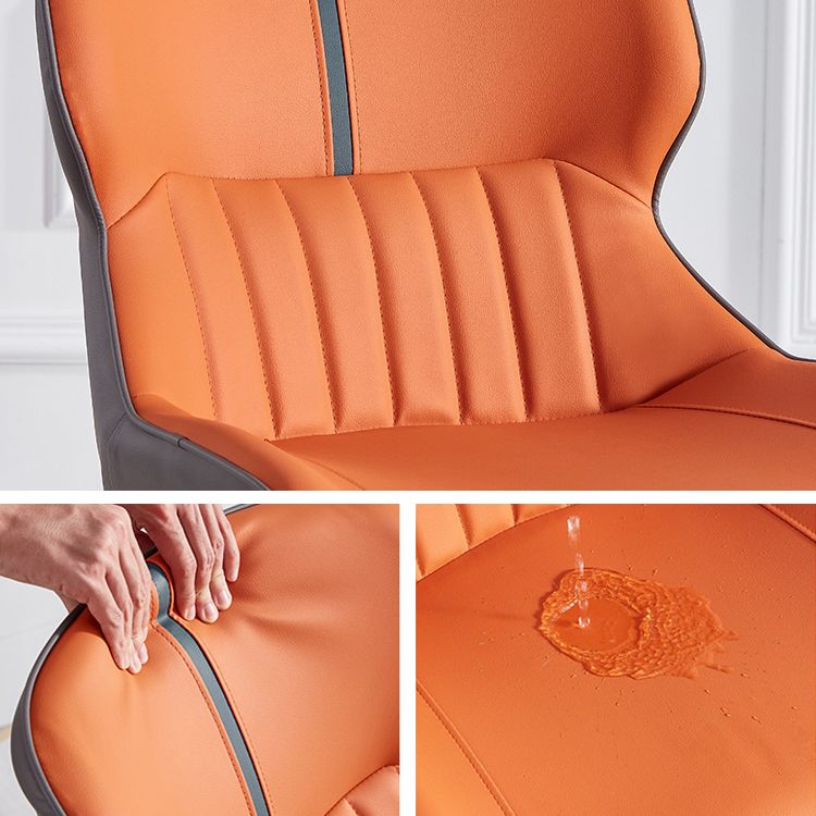 Inicio Sillón escandinavo Wingback Silla de comedor tapizada de metal