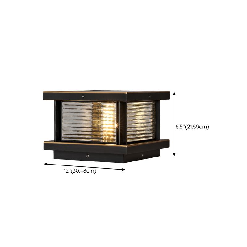 Modern Simple Outdoor Light Square Shape Copper Pillar Lamp for Outdoor