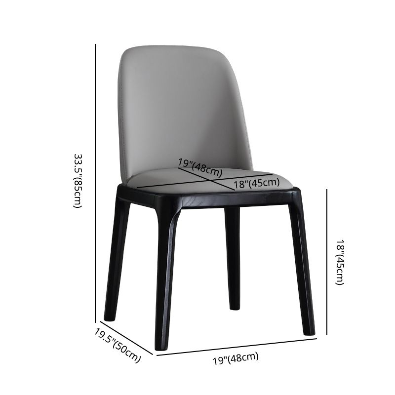 Chaises d'appoint en Faux cuir de Style scandinave, avec pieds en bois, dossier solide, pour la maison
