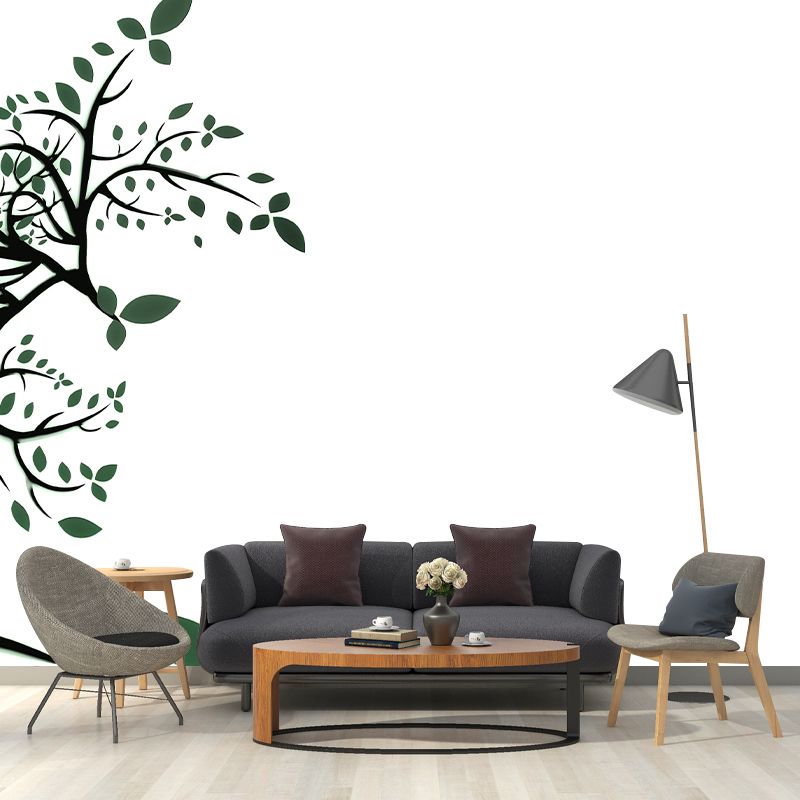 Horizontal Illustration Wall Mural Tropical plants Decorative Eco-friendly for Home Decor