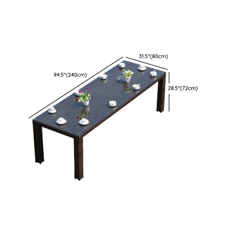 Outdoor Patio Dining Table Set 1/9/11 Pcs Plastic Wicker Frame Patio Table and Chairs