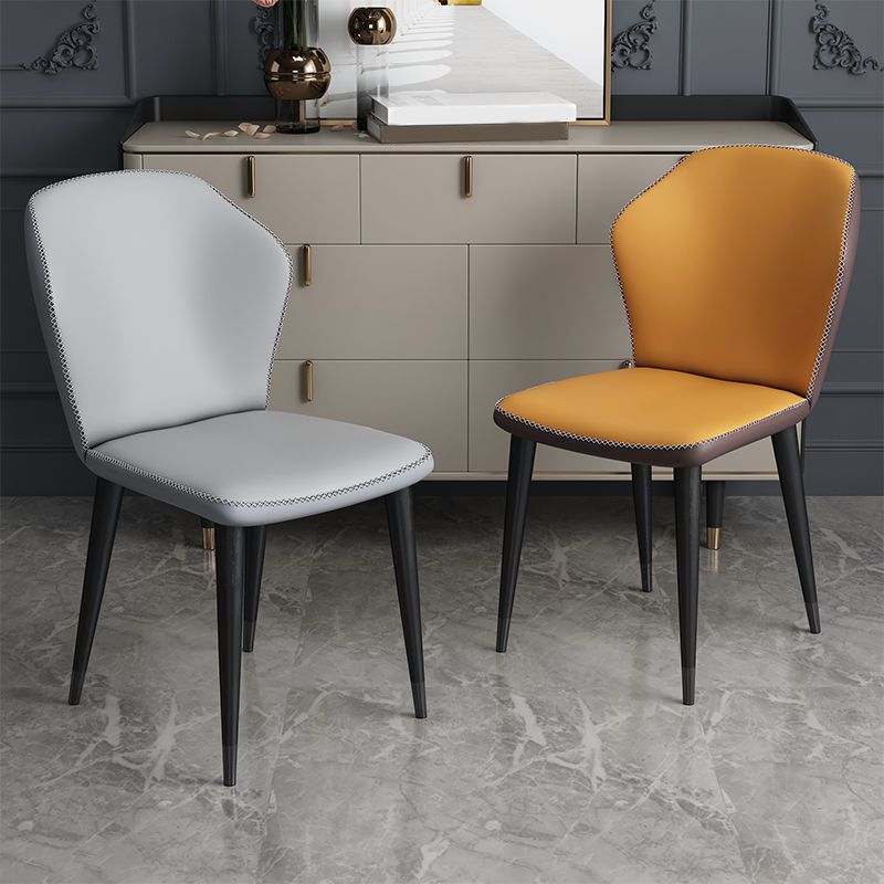 Modern Polyurethane Dining Chair 17'' Wide Wingback Side Chair for Home Use