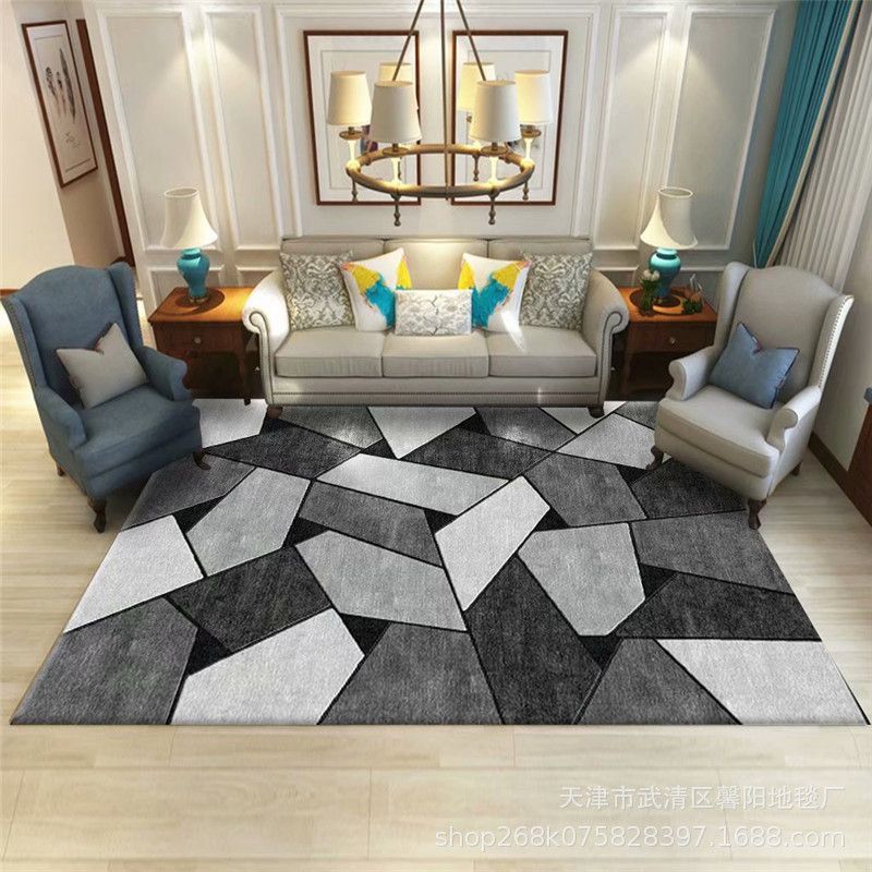Modern Carpet Trendy Abstract Pattern Polyester Area Rug Stain Resistant Rug for Living Room
