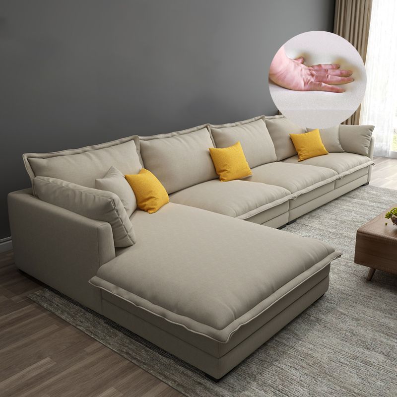 35.43 " H Cotton Blend Pillow Top Arm Sofa & Chaise for Living Room
