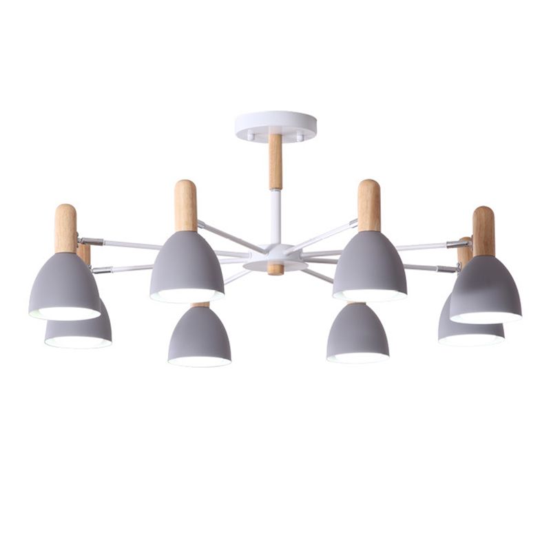 Multi -lichten conische hangende verlichtingsarmaturen moderne stijl metalen plafond kroonluchter